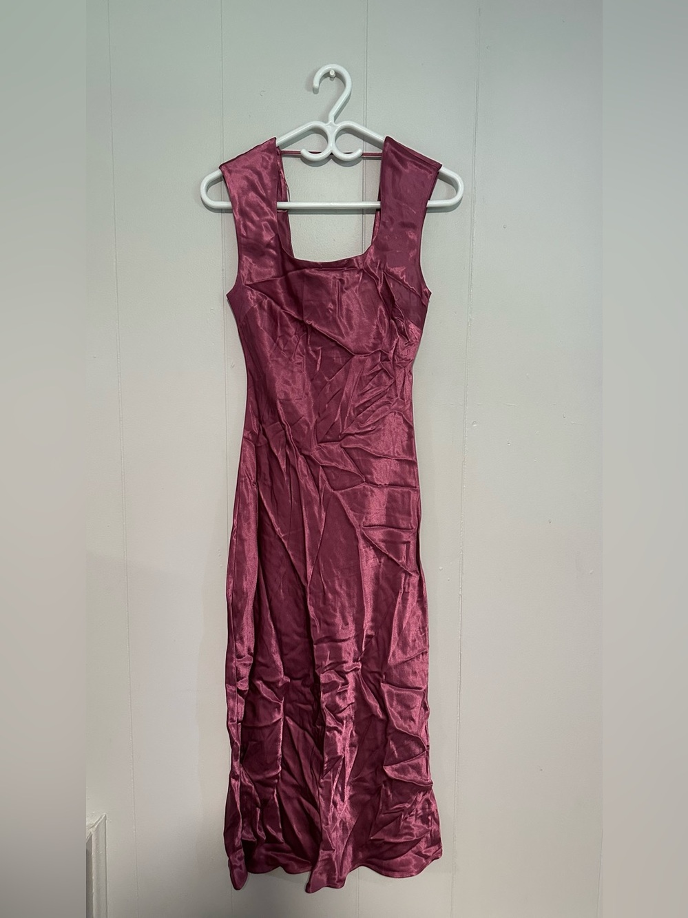 Dynamite Satin Maxi Dress in Deep Wine